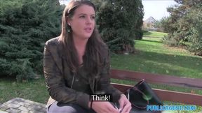 Sexy student creampied outdoors