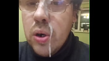 A dirty professor made a porn for his student! He jerks off and eats cum because he missed his student'_s cock!