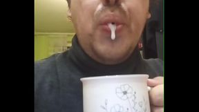 A dirty professor made a porn for his student! He jerks off and eats cum because he missed his student'_s cock!