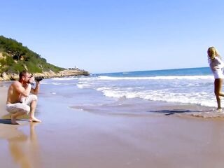 Ginger photo shoot on the beach, that babe got so lewd that babe wanted to be drilled