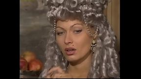 Historical costume milf gives blowjob and gets DP'd in a vintage masterpiece