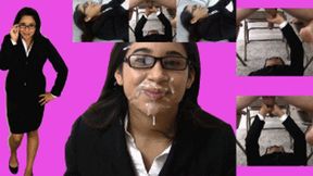 eRica milks a cock until it explodes with sticky cum all over her face