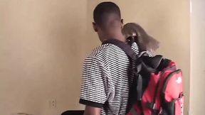 Black MILF loves huge black shaft in her mouth and cooch