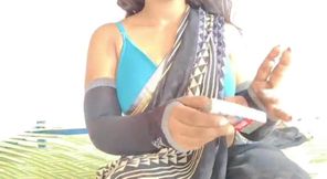 Back saree with pink panty me hot sexy bhabhi ki chudai