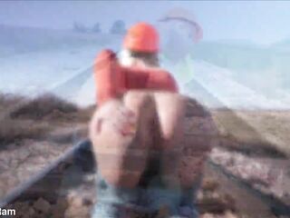 Sam Zee Railroad Tracks Play With Hammer & Anal Fisting