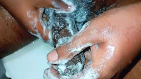 Monster Cock Cleaning and Masturbation