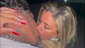 WIFE MAKES FAN CUM 3 TIMES RUBBING HOT WITHOUT A CONDOM ORAL SEX IN FRONT OF EVERYONE IN PUBLIC