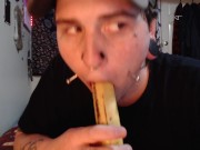 watch me deep throat a banana
