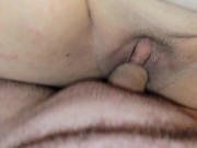 Sexy BBW removes condom and begs for creampie to get pregnant