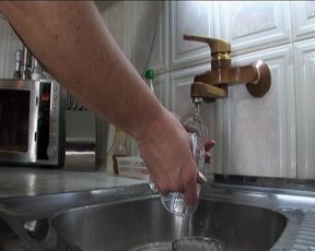 Redhead in Stockings Rides Huge Dildos Wildly