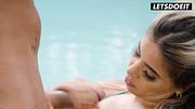 I Got on My Knees in the Pool and Sucked His Cock Til He Fucked My Face