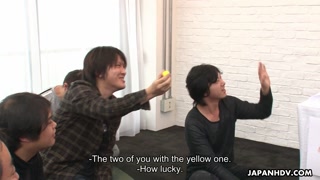 Asian bitch getting her wet pussy painted on