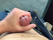 RISKY: Using Cum as Lube to Jerk Off at Work - Ruined Orgasm + Cum Play