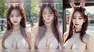 (3D ANIMATED AI-GENERATED MODELS) outdoor cat cosplay (with pussy masturbation ASMR sound!)