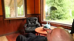 Old stud gets pleasured by his young neighbor