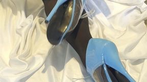 Blue Ballet Heels - Close Up