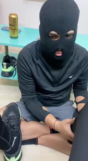 Made him such my socks sweat after gym.........Findom paypig cashmaster alphamaster footdom alpha malefeet cashpig finsub cuck alphacouple