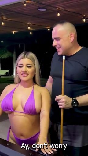 Beautiful blonde with a huge ass get drilled on her wet pussy by her pervert stepdad! Latina rides huge cock   Clip 1