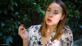 Evgeniya Is Smoking Strong Cigarette