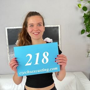 Czech teen at her first casting