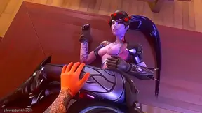 Widowmaker Pleasured Hard from Behind in Hot Overwatch Hentai Scene