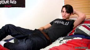 TeachTwinks: Twink Kyle Dickson Strokes His Own Throbbing Big Uncut Dick