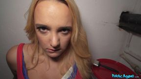 Blonde's Public Fishing for Erotic Pleasure