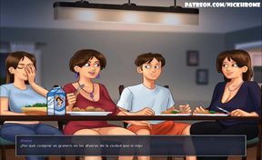 Summertime saga part 49 - stepaunt masturbates me under the table (Espanol sub)