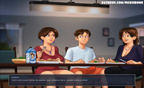 Summertime saga part 49 - stepaunt masturbates me under the table (Espanol sub)