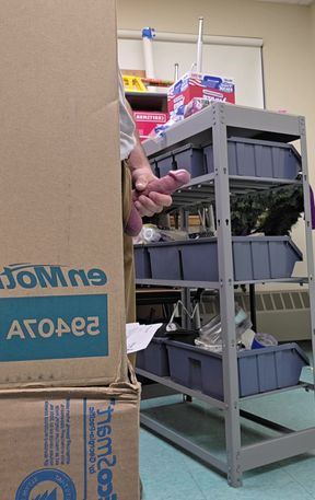 Coworker caught jerking cock ending in thick cumshot