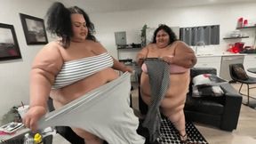 USSBBW’s Bri & YaaYaa: Out of Breath Tight Dress Try-on