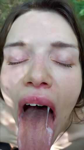Cumshot in Mouth Slow Motion 60 Fps