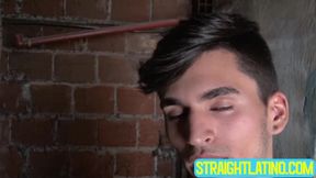 Slender gay Ross stuffed his mouth with an enormous cock for cash