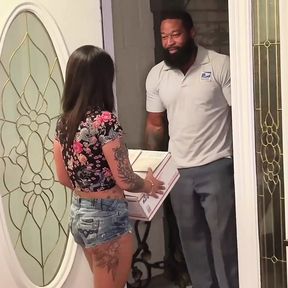 Asian Hotwife Seduces Mailman Inside for Special Delivery