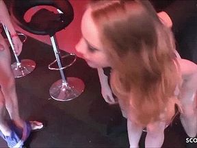 Wife Blow Stranger Dicks while Husband Fuck her in Bar