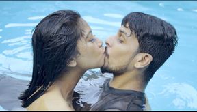 Hot Indian couple had sex while having fun in the swimming pool.