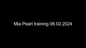 Mia hard training with pearls