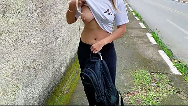 Married man and young student get it on in the car outside school