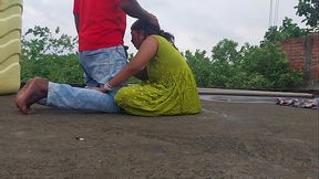 Secret meeting of step brother and step sister on the roof – stopped, night passed!`