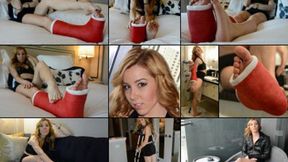Janira SLC Laid Up Exotic Dancer Casted Foot Tease, Foot Play and Foot Show (in HD 1920X1080)