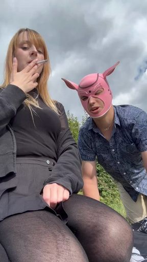 Ashtray Pig Outdoors