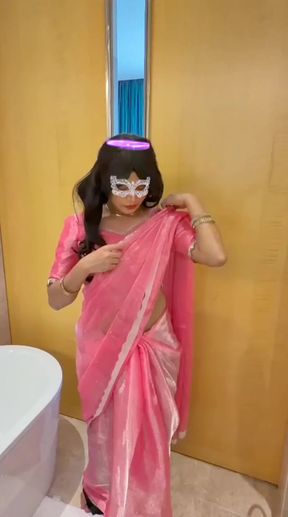 Indian woman in pink sari