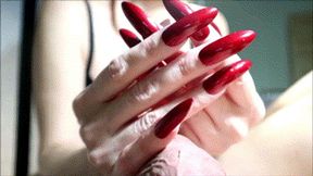 Hot red long nails handjobs mp4