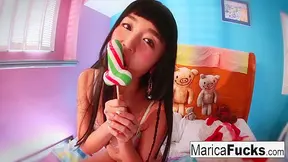 Marica’s Sweet Candy Play – Naughtiest Japanese Babe Teasing Tempting