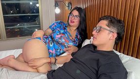Curvy Latina BBW MILF With Big Ass Gives Hot Blowjob And Rides Big Cock