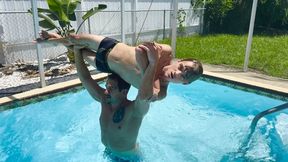 Muscle Stud and Twink Pool Play- Lift and Carry- Frank Fun Size and Sam Stout