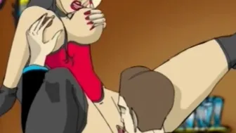 Busty anime girl enjoys intense pussy licking and wild fucking