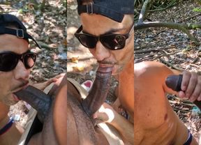 Bareback blowjob on beach by monster black cock 80s vintage