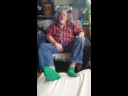 Bear jerks off in green sox