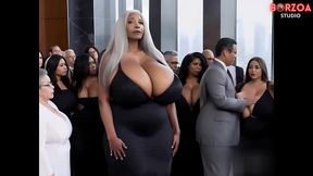 Mature Grandma Sucks Young Boy's Big Dick in Elevator for Massive AI Hentai Creampie